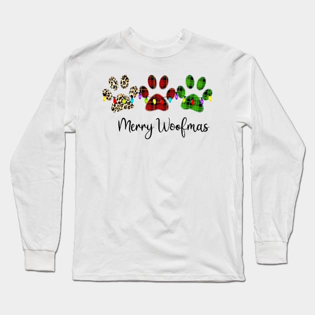 MERRY WOOFMAS CHRISTMAS Long Sleeve T-Shirt by JohnetteMcdonnell